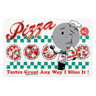 Pizza Hoe dan ook, ik snijd hem in retro premium m Magneet