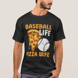 Pizza honkbalspeler honkballiefhebber sport italia t-shirt