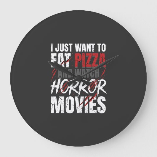 Pizza Horror Films Halloween Ontwerp_1 Grote Klok (Voorkant)