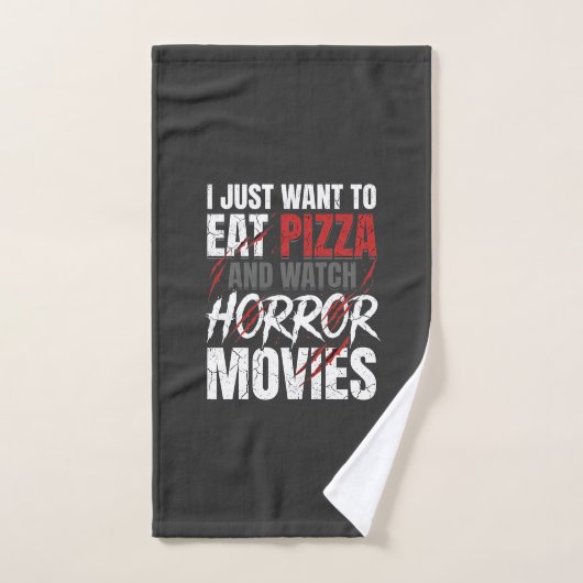 Pizza Horror Films Halloween Ontwerp_1 Handdoek (Handdoek)