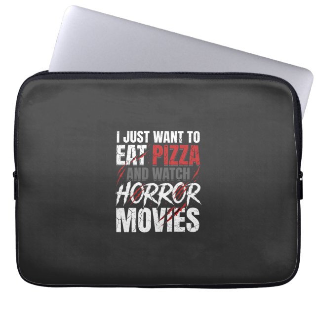 Pizza Horror Films Halloween Ontwerp_1 Laptop Sleeve (Voorkant)