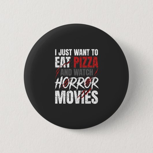 Pizza Horror Films Halloween Ontwerp_1 Ronde Button 5,7 Cm (Voorkant)