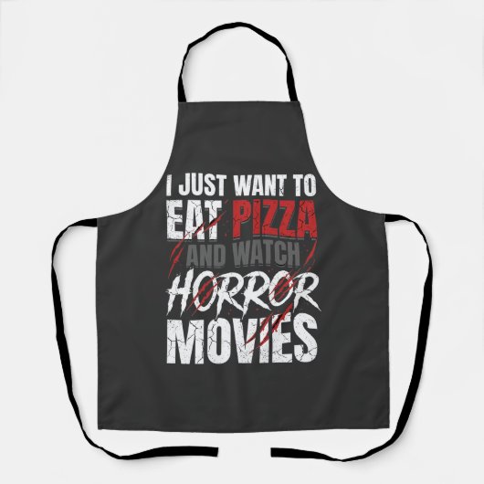 Pizza Horror Films Halloween Ontwerp_1 Schort (Voorkant)