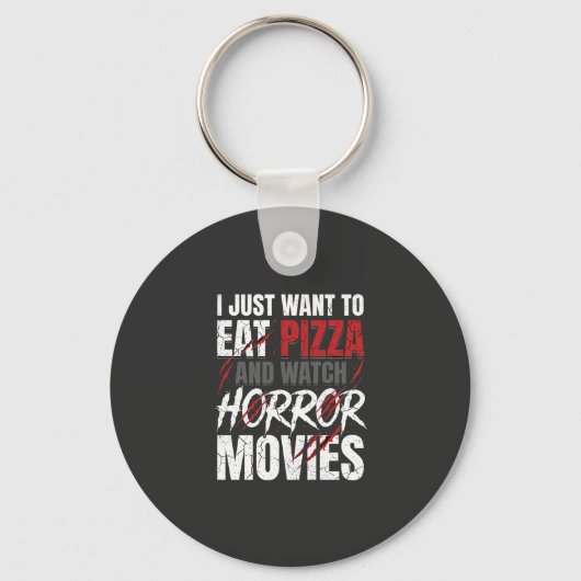 Pizza Horror Films Halloween Ontwerp_1 Sleutelhanger (Voorkant)