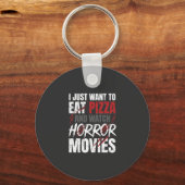 Pizza Horror Films Halloween Ontwerp_1 Sleutelhanger (Voorkant)