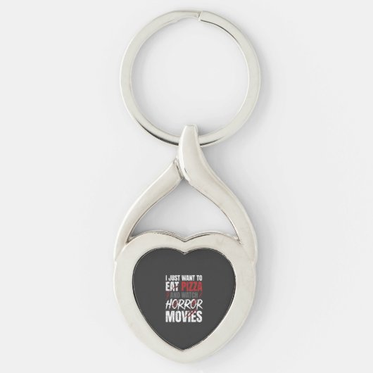Pizza Horror Films Halloween Ontwerp_1 Sleutelhanger (Voorkant)