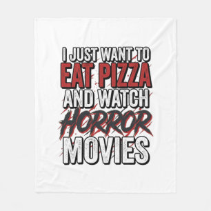 Pizza Horror Films Vintage Halloween Typografie S Fleece Deken