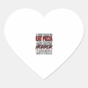 Pizza Horror Films Vintage Halloween Typografie S Hart Sticker