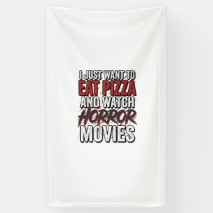 Pizza Horror Films Vintage Halloween Typografie S Spandoek