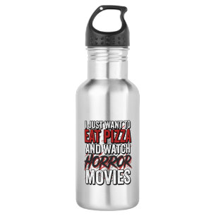Pizza Horror Films Vintage Halloween Typografie S Waterfles