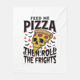 Pizza Horror T-shirt Vintage Gravure Filmavond D Fleece Deken