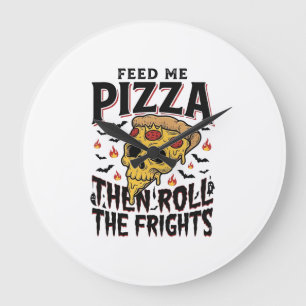 Pizza Horror T-shirt Vintage Gravure Filmavond D Grote Klok