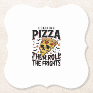 Pizza Horror T-shirt Vintage Gravure Filmavond D Kartonnen Onderzetters