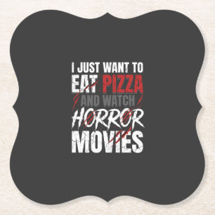 Pizza Horrorfilms Halloween Ontwerp_1 Kartonnen Onderzetters