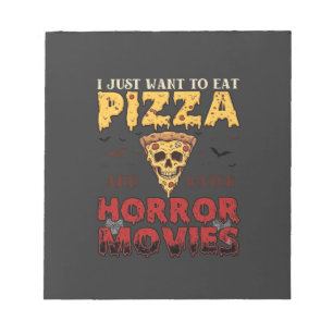 Pizza Horrorfilms Halloween Schedel Vleermuizen Sp Notitieblok