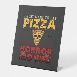 Pizza Horrorfilms Halloween Schedel Vleermuizen Sp Reclamebord Met Voetstuk