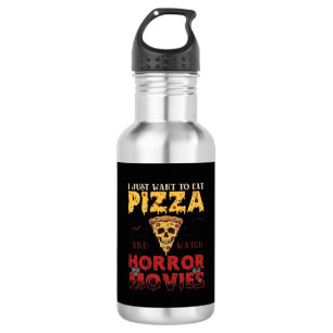 Pizza Horrorfilms Halloween Schedel Vleermuizen Sp Waterfles