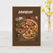 *PIZZA HUMOR* VOOR JE VERJAARDAG KLEINZOON KAART (Gele Bloem)