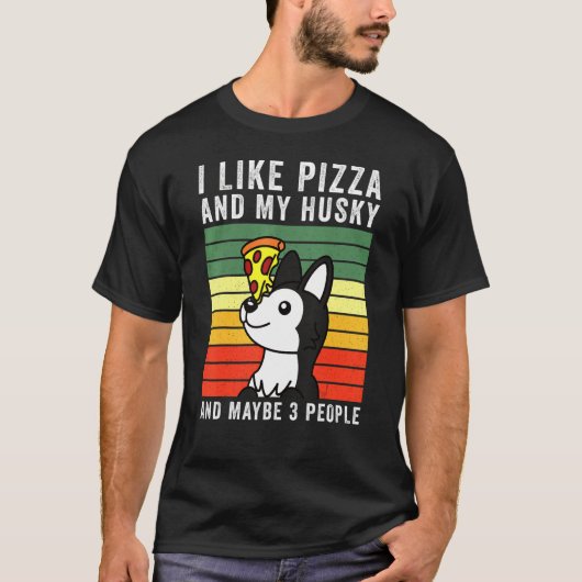 Pizza Husky Dog T-shirt (Voorkant)