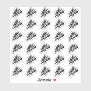 Pizza Huwelijks Plaatskaart Eten Maaltijd Menu Keu Sticker