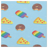 Pizza Ijsje Donut Zwembad Drijvers Patroon Stof (Close Up)