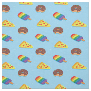 Pizza Ijsje Donut Zwembad Drijvers Patroon Stof