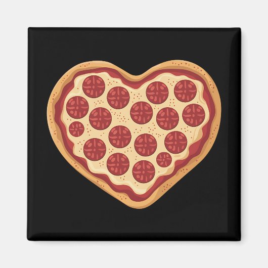 Pizza in hartvorm Cute Valentijnsdag Magneet (Voorkant)