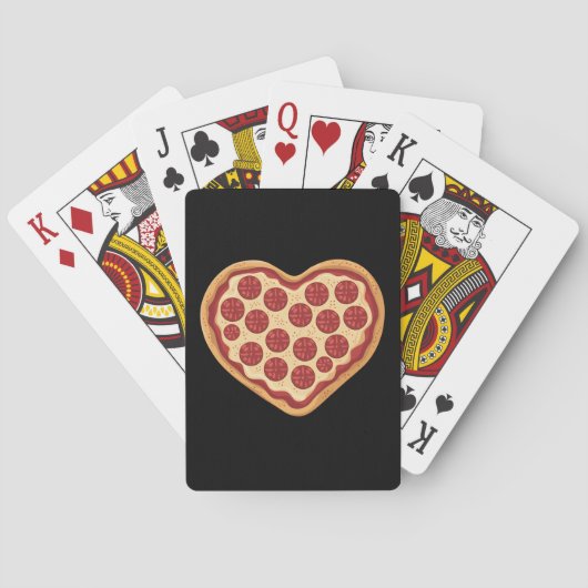 Pizza in hartvorm, schattig Valentijnsdag Pokerkaarten (Achterkant)