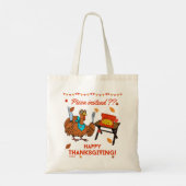PIZZA IN PIZZAD? HAPPY THANKSGIVING grappige kalko Tote Bag (Achterkant)