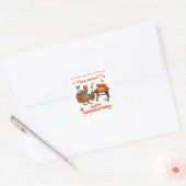PIZZA IN PIZZAD? HAPPY THANKSGIVING grappige kalko Vierkante Sticker (Envelop)