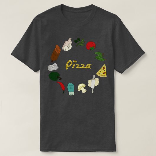 Pizza Ingrediënten 2 T-shirt (Design voorkant)