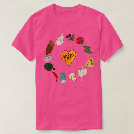 Pizza Ingrediënten 4 T-shirt (Design voorkant)