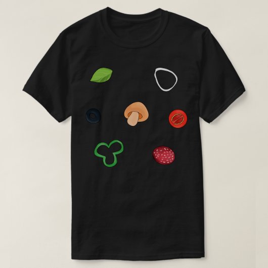 Pizza Ingrediënten T-shirt (Design voorkant)