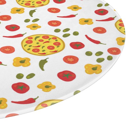 Pizza Ingredients Pattern Snijplank (Hoek)