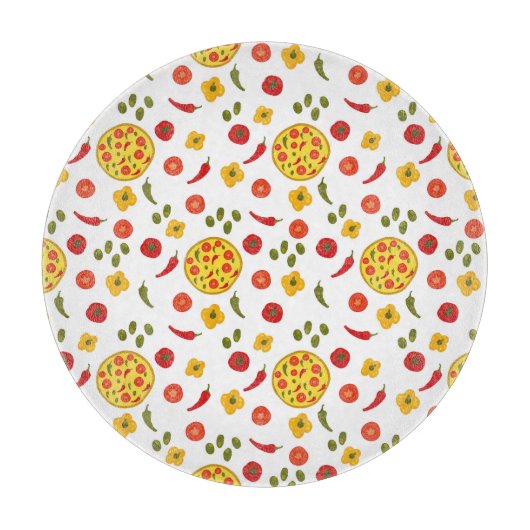 Pizza Ingredients Pattern Snijplank (Voorkant)