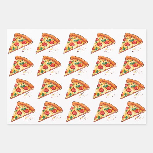 Pizza inpakpapier | 3 vellen | 3 Design Wit (Voorkant)