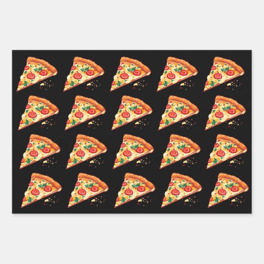 Pizza inpakpapier | 3 vellen | 3 Design Zwart (Voorkant)