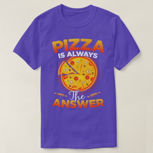 Pizza is altijd het antwoord Levensmiddelendrank T-shirt (Design voorkant)