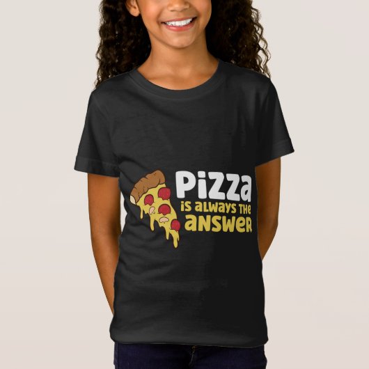 Pizza is altijd het antwoord t-shirt (Voorkant)