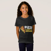 Pizza is altijd het antwoord t-shirt (Voorkant volledig)