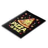 Pizza is Bae - Cute Kawaii Funny Cartoon - Novelty Notitieboek (Linkerzijde)