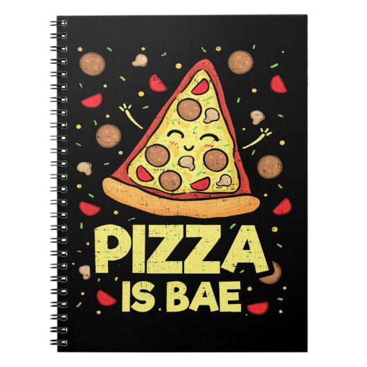 Pizza is Bae - Cute Kawaii Funny Cartoon - Novelty Notitieboek (Voorkant)
