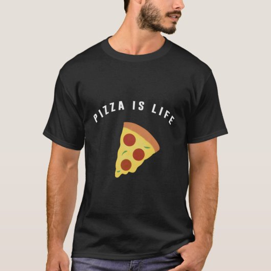 Pizza is een echte pizza t-shirt (Voorkant)