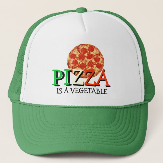 Pizza is een groente grappige citaat trucker pet (Voorkant)