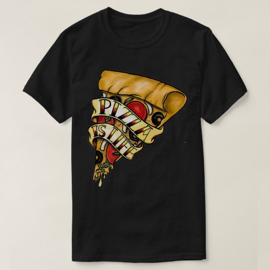 Pizza is een levende kauwgommond t-shirt (Design voorkant)