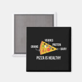 Pizza is gezond - koolhydraten - grappige novelty  magneet (Voorkant / Achterkant)