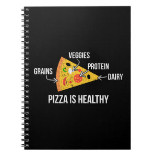 Pizza is gezond - koolhydraten - grappige novelty notitieboek