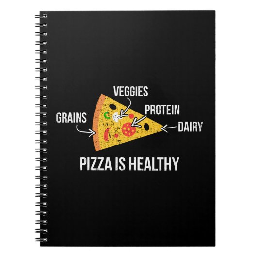 Pizza is gezond - koolhydraten - grappige novelty notitieboek (Voorkant)