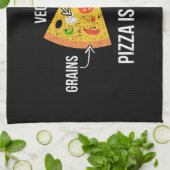 Pizza is gezond - koolhydraten - grappige novelty  theedoek (Gevouwen)