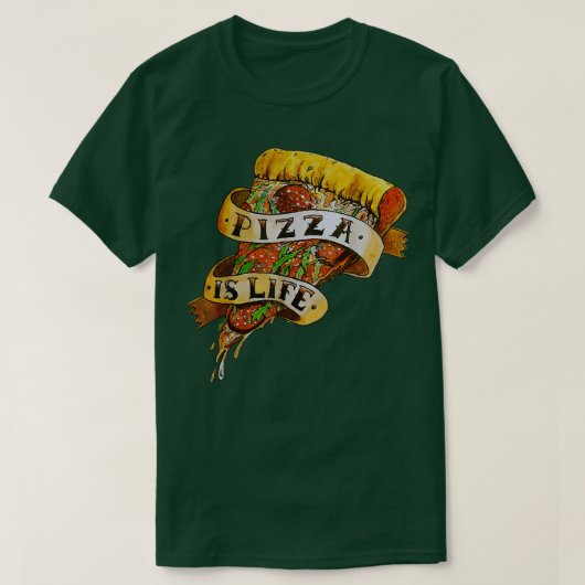 Pizza is het leven 17413368 t-shirt (Design voorkant)
